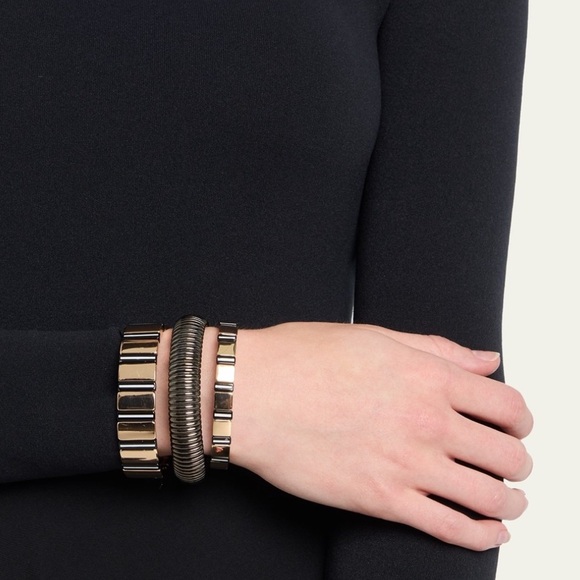 BEN-AMUN Gold Plated & Multicolor Enamel Elastic Stacking Bracelets set of four - Picture 10 of 10